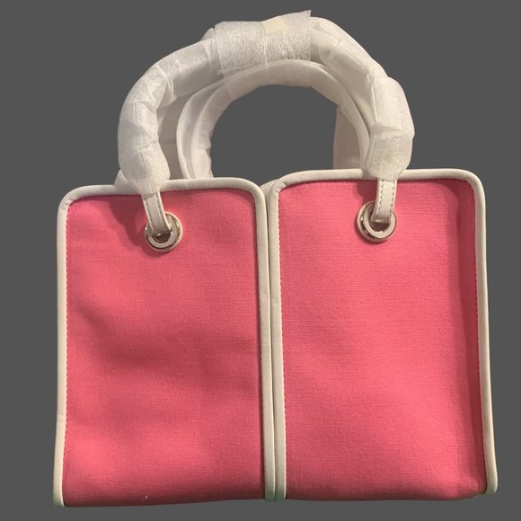 KATE SPADE HIBISCUS TEA SAM CANVAS PLUNGE MEDIUM SATCHEL - NWT NEVER OPENED! - Picture 3 of 5